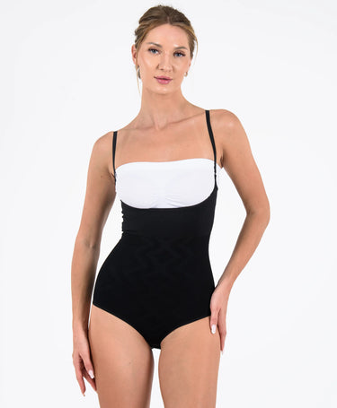Göğüs Altı İnce Askılı Seamless Slip Korse #renk_siyah