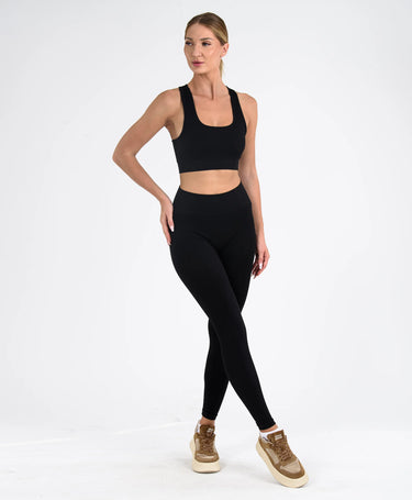 Vita Seamless Kadın Spor Takım Toparlayıcı Tayt Ve Büstiyer Set #renk_siyah